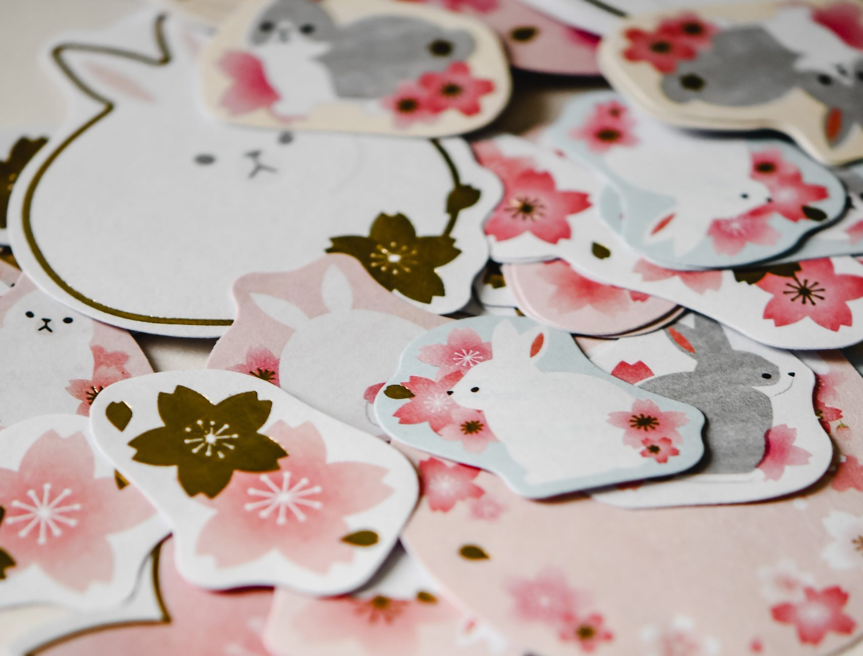 bunny and flower stickers.