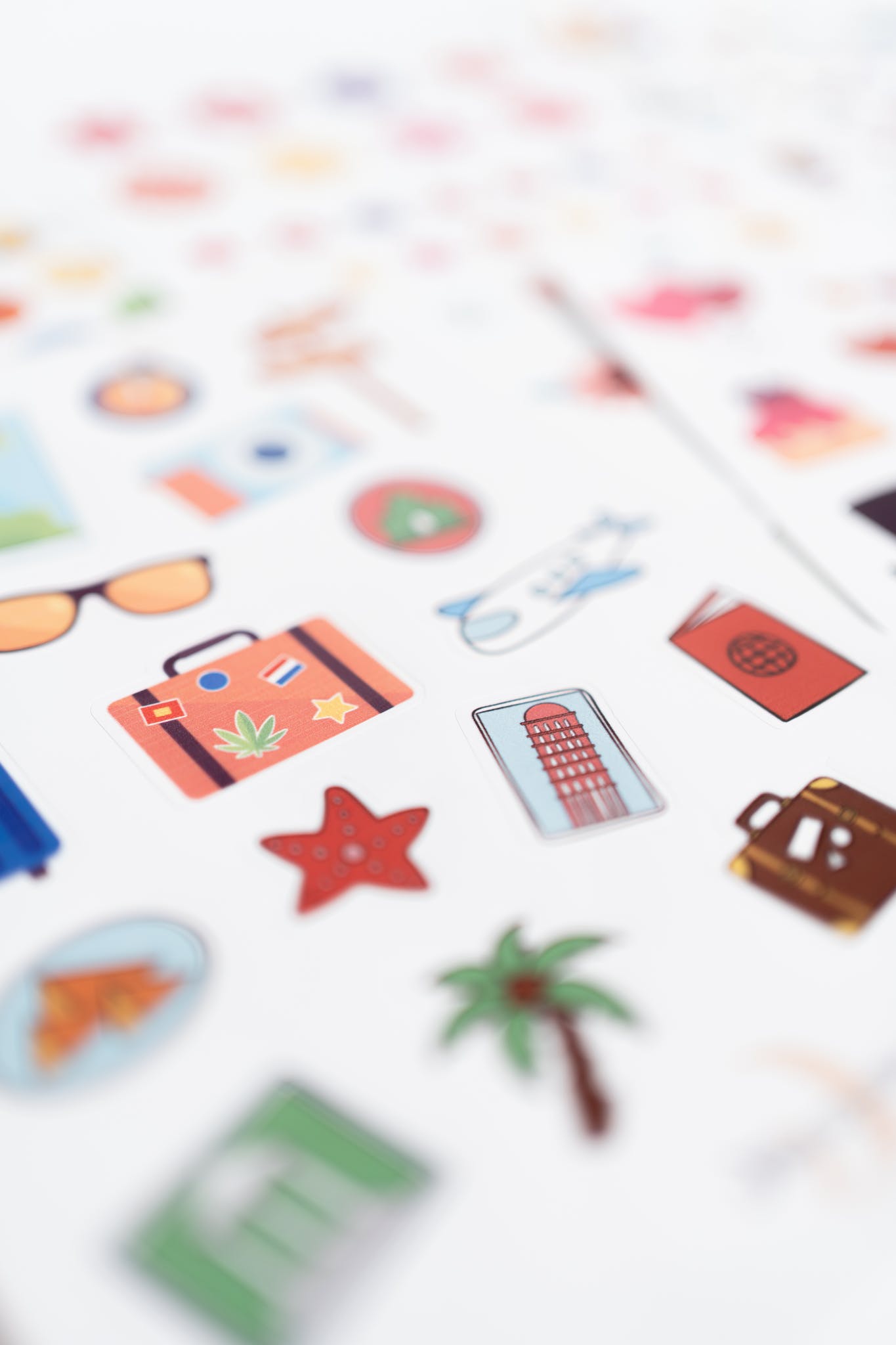 Close-up of a Sheet of Stickers.